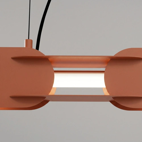 Lampa wisząca LED CHAIN 158 nad stół nowoczesna ochra czerwona