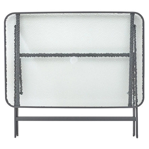 Stół ogrodowy szklany Formentera nowoczesny składany szary 110x75 cm na taras Intesi