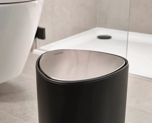 Joseph Joseph EasyStore kosz na śmieci do łazienki 5l czarny matowy z pedałem owalny
