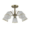 Lampa sufitowa Losanna patynowy 5x40W  E14 klosz biały z obwódką