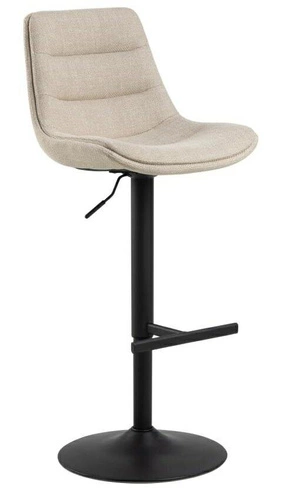 Hoker Adisa beżowy tapicerowany z oparciem obrotowy do kuchni i wyspy nowoczesny 65 cm