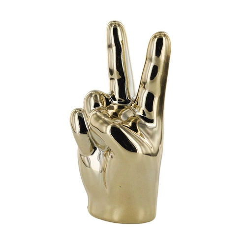 Figurka dekoracyjna dłoń Victoria Intesi złota ceramiczna do salonu na komodę prezent