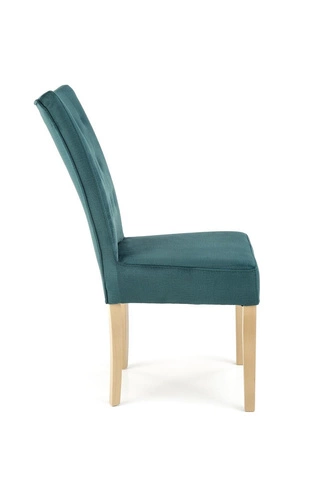 Krzesło tapicerowane Xsavier do jadalni zielone welurowe z drewnianymi nogami Intesi