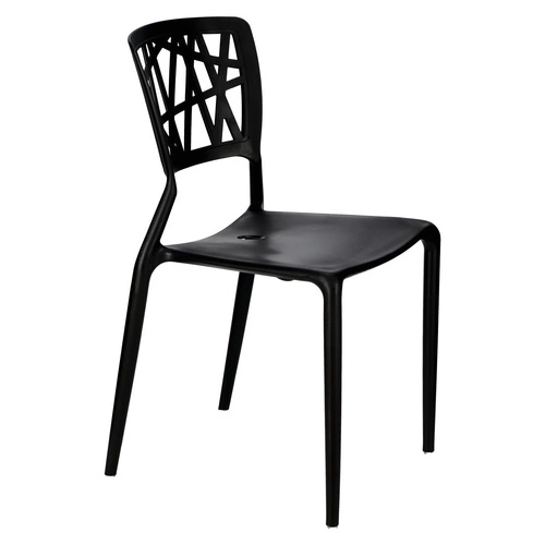 Krzesło Bush inspirowane Viento Chair czarne nowoczesne sztaplowane do ogrodu i sali bankietowej