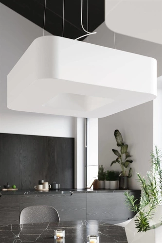 Żyrandol nowoczesny biały URANO 80 lampa sufitowa do salonu i jadalni Sollux