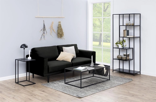 Stolik kawowy Seaford czarny kwadratowy nowoczesny loftowy pomocniczy do salonu 63 cm