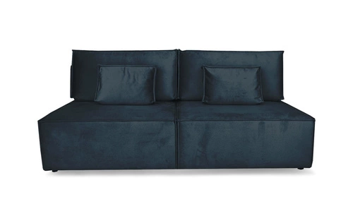 Sofa rozkładana Toro z funkcją spania i pojemnikiem granatowa do salonu 2-osobowa