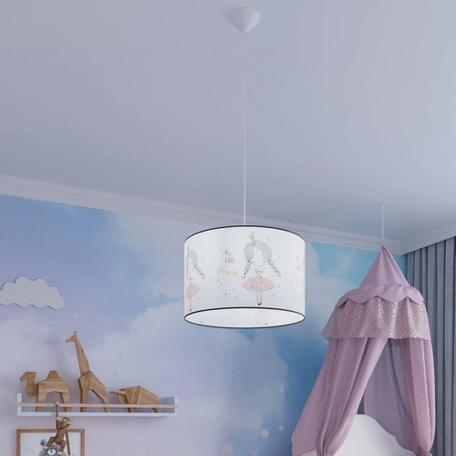 Lampa wisząca PRINCESS 30 nowoczesna z abażurem do pokoju dziecka bajkowa wielokolorowa