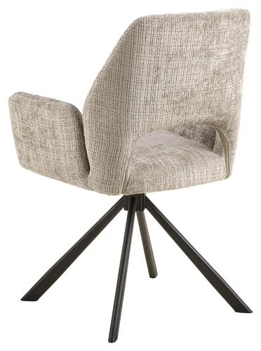 Krzesło Graham Actona szare tapicerowane obrotowe do jadalni z podłokietnikami