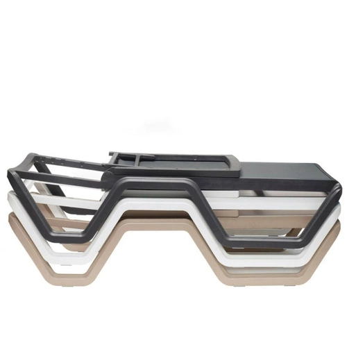 Leżak ogrodowy Vela niebiesko-biały nowoczesny regulowany technopolimer SCAB Design na taras