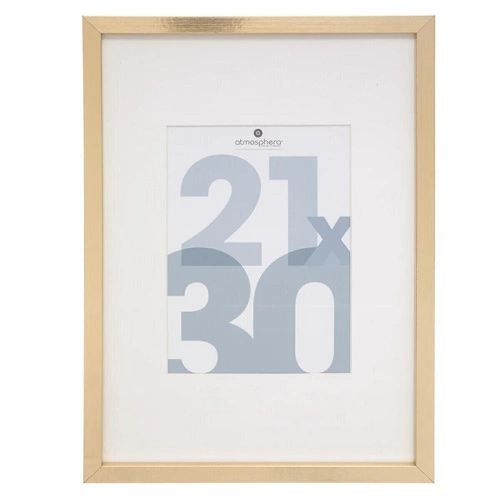 Ramka na zdjęcia 21x30 złota wisząca elegancka Atmosphera Wood slim na ścianę