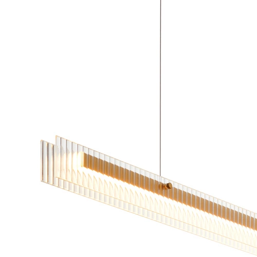 Nowoczesna lampa wisząca LONGIN-120 LED złota 120 cm nad stół do jadalni Step into Design