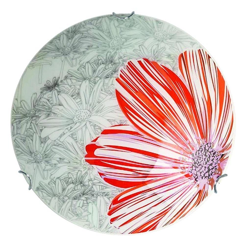 Plafon sufitowy okrągły Spring 40 czerwony szklany do salonu nowoczesny Candellux