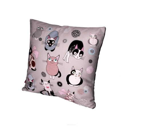 Poduszka dekoracyjna CATNIP welurowa antyalergiczna do salonu i sypialni multikolor 40x40