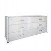 Komoda biała Bella nowoczesna z 6 szufladami do sypialni 174 cm Intesi połysk