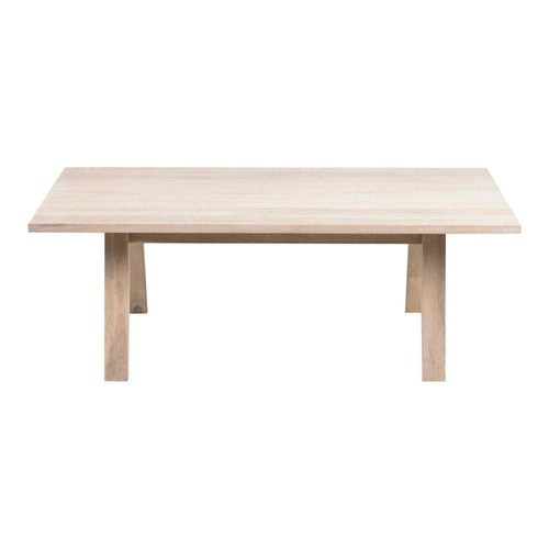 Stolik kawowy drewniany prostokątny A-Line Actona bielony nowoczesny do salonu 130x70 cm