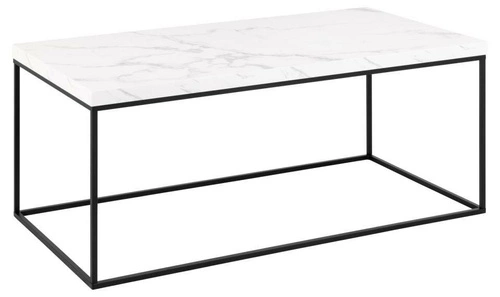 Stolik kawowy Barossa 110x55 cm prostokątny biały marmur nowoczesny do salonu Actona