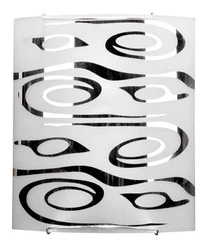 Plafon sufitowy szklany Edgar biały glamour prostokątny do łazienki i sypialni E27