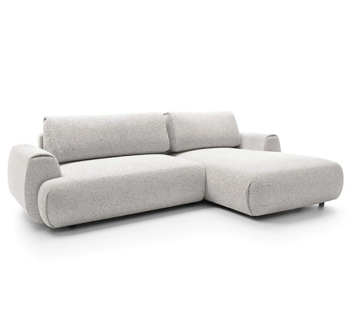 Narożnik z funkcją spania do salonu Ljung prawy szary nowoczesny z pojemnikiem Intesi