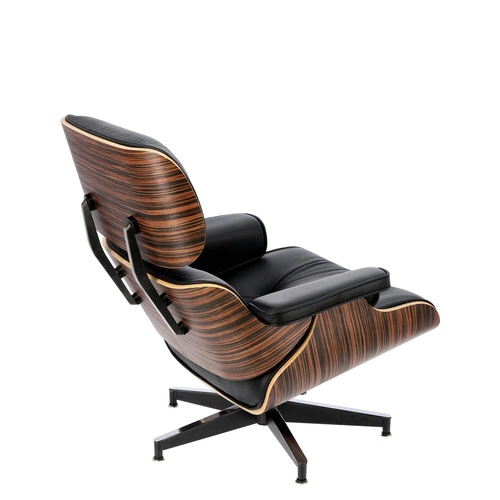 Fotel do salonu Vip D2.DESIGN czarny skórzany nowoczesny obrotowy glamour z podłokietnikami