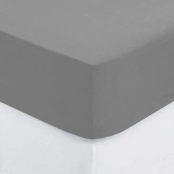 Prześcieradło z gumką 90 x 190 cm z zakładką 30 cm szare bawełniane