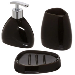 Zestaw akcesoriów łazienkowych Colors II czarny ceramiczny nowoczesny do łazienki
