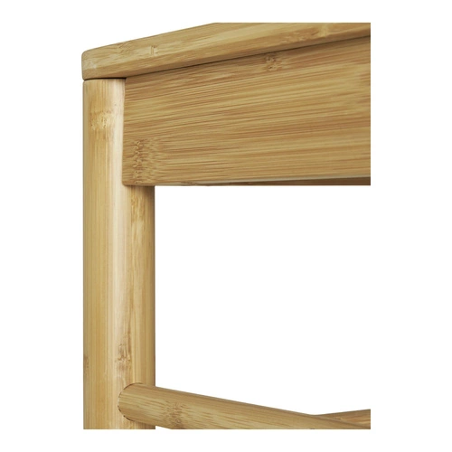 Wieszak stojący do przedpokoju Ember bambusowy z siedziskiem i półką Intesi boho 95 cm