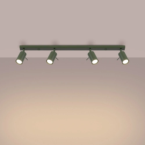 Plafon sufitowy RING 4L nowoczesny zielony oliwkowy do salonu i sypialni SOLLUX