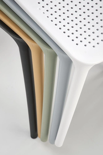 Krzesło ogrodowe Sylie Intesi czarne z tworzywa sztaplowane nowoczesne do ogrodu i na balkon