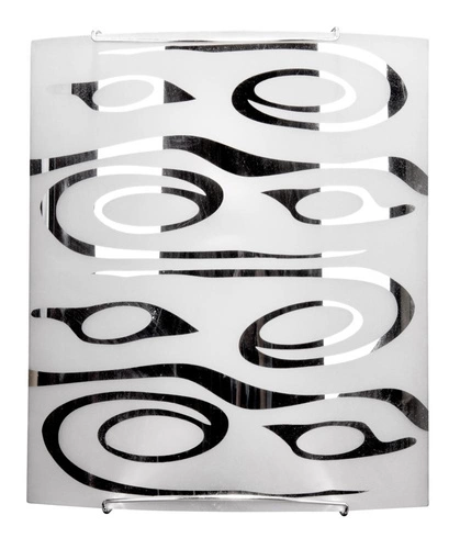 Plafon sufitowy szklany Edgar biały glamour prostokątny do łazienki i sypialni E27