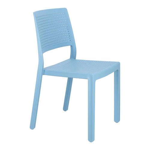 Krzesło ogrodowe z tworzywa sztucznego Emi niebieskie SCAB Design, sztaplowane, łatwe czyszczenie