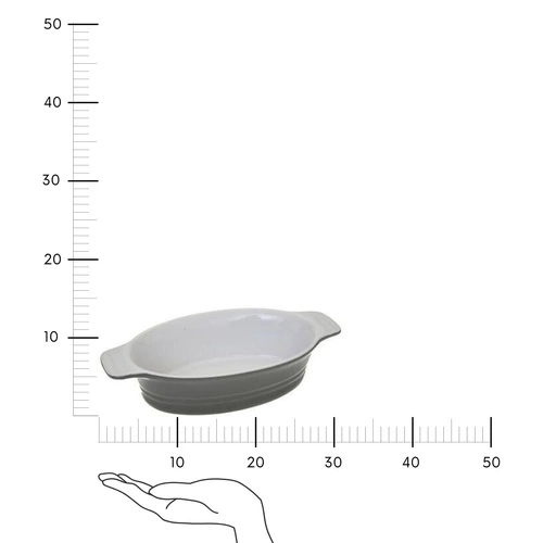 Nowoczesne naczynie ceramiczne do zapiekania owalne szare 21 cm 5five simply smart