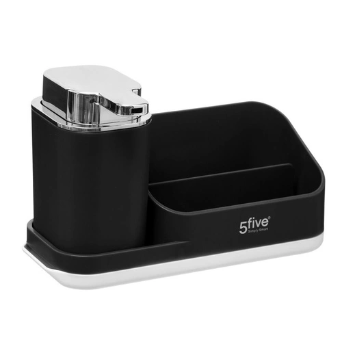5five simply smart Sink Caddy czarny dozownik na płyn do naczyń i organizer do kuchni
