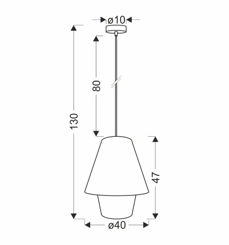 Lampa wisząca Africa 40 czarny 1x40W E27  abażur beżowy+biały