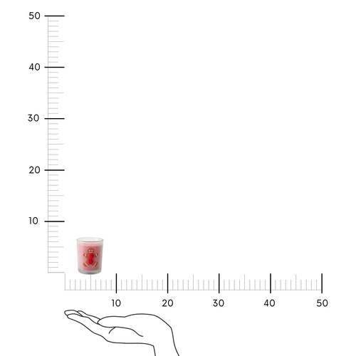 Świeca zapachowa świąteczna czerwona z pierniczkiem Intesi w szkle dekoracyjna