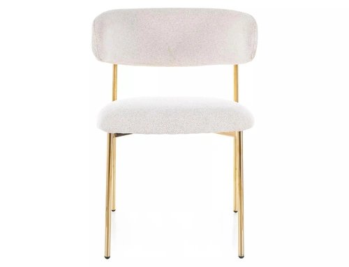 Krzesło Pasco Slim beżowe Intesi do jadalni nowoczesne na złotych nogach