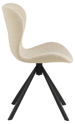 Krzesło obrotowe Batilda kremowe bouclé Actona do jadalni i biura nowoczesne tapicerowane