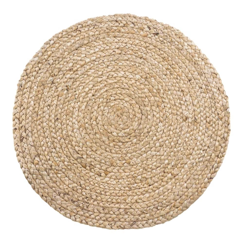 Bombay zestaw 4 jutowych okrągłych podkładek na stół boho 38 cm naturalny