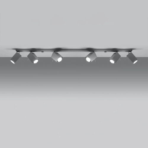 Plafon sufitowy MERIDA 6L szary nowoczesny metalowy do salonu kuchni i jadalni SOLLUX