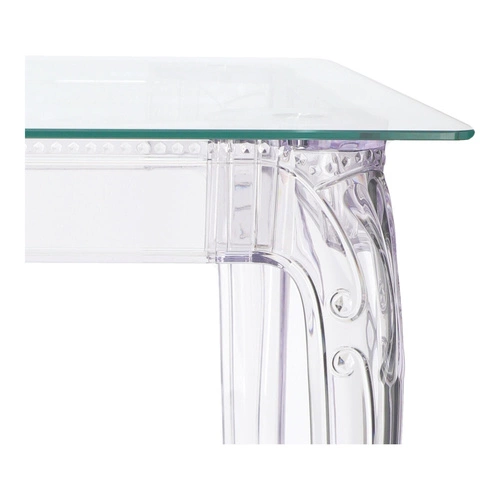 Stół kwadratowy szklany transparentny Ghost 80x80 nowoczesny do jadalni i salonu Intesi