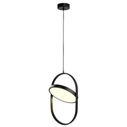 Lampa wisząca LED ELIPSE czarna 38 cm regulowana do salonu kuchni i jadalni