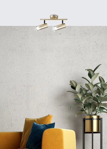 Lampa sufitowa Colly mosiądz nowoczesna z ruchomym kloszem do salonu i kuchni