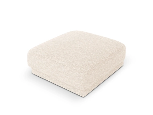 Pufa Miley kwadratowa tapicerowana beżowa chenille 90x90 cm nowoczesna do salonu i sypialni