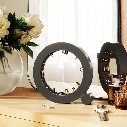 Organizer na biżuterię do pierścionków i kolczyków Ferris Umbra czarny drewniany