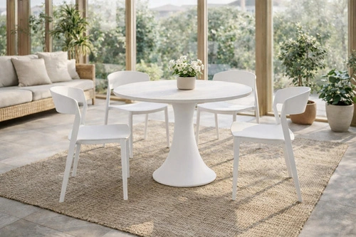 Krzesło Ribbon beżowe z tworzywa nowoczesne krzesło do jadalni i kuchni