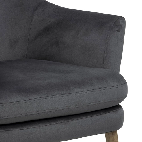 Fotel kubełkowy Chisa VIC welur szary ciemny do salonu nowoczesny Actona wygodny wypoczynkowy