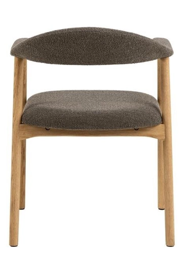 Krzesło do jadalni tapicerowane boho Addi Actona brązowe dąb z podłokietnikami