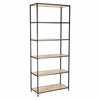 Regał na książki Oxford IV nowoczesny loftowy do salonu 77 cm dąb i czarny metal Intesi