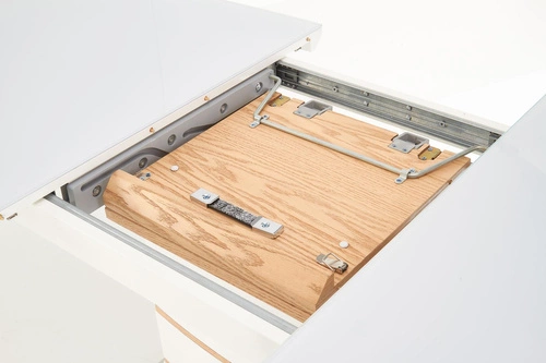 Stół rozkładany Roles biały dąb nowoczesny do jadalni 140-180 cm Intesi