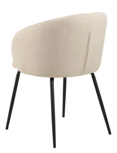 Krzesło Lirra Beige Black – nowoczesne beżowe krzesło tapicerowane na czarnych nogach